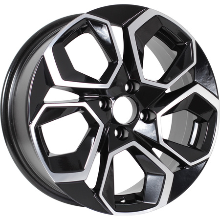 Диск KDW KD1620 16х6,5 5x112 et 45 dia 57,1 Black Front Polished