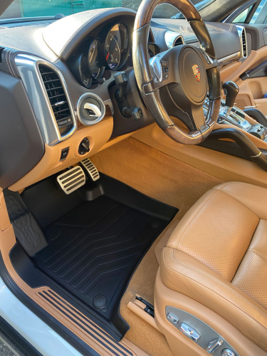 Коврики резиновые 3D LUX для Porsche Cayenne (2-х зонный климат) (2010-2018)