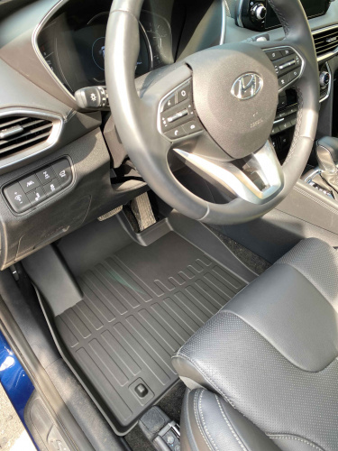 Коврики резиновые 3D LUX для Hyundai Santa Fe IV (2018-2021)